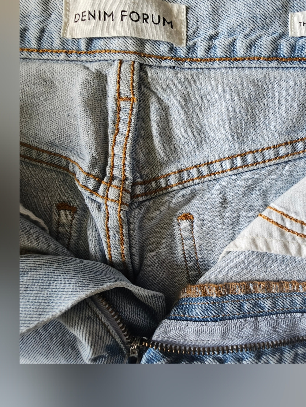 Denim Forum The '90s Pencil Maxi Denim Skirt High Rise BLeach Bleu Size 28 - Picture 15 of 15